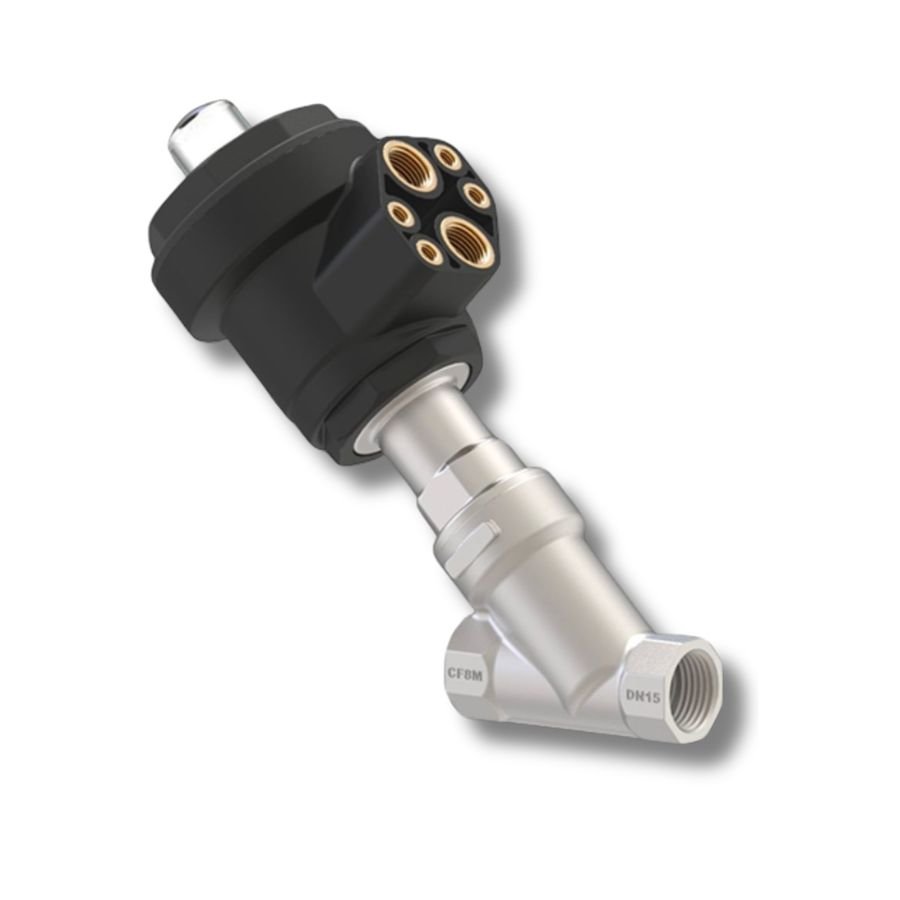 Angle Seat Valve with Plastic Actuator Operated NC/NO/Double Acting - Image 4