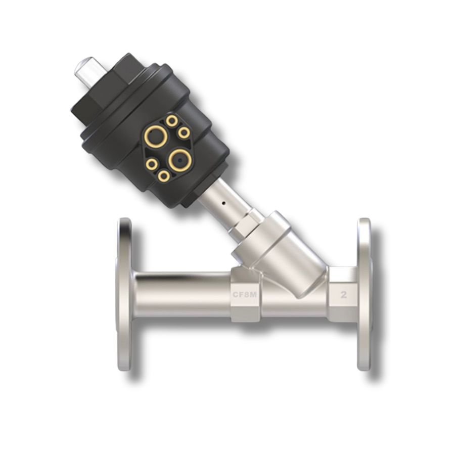 Angle Seat Valve with Plastic Actuator Operated NC/NO/Double Acting - Image 3