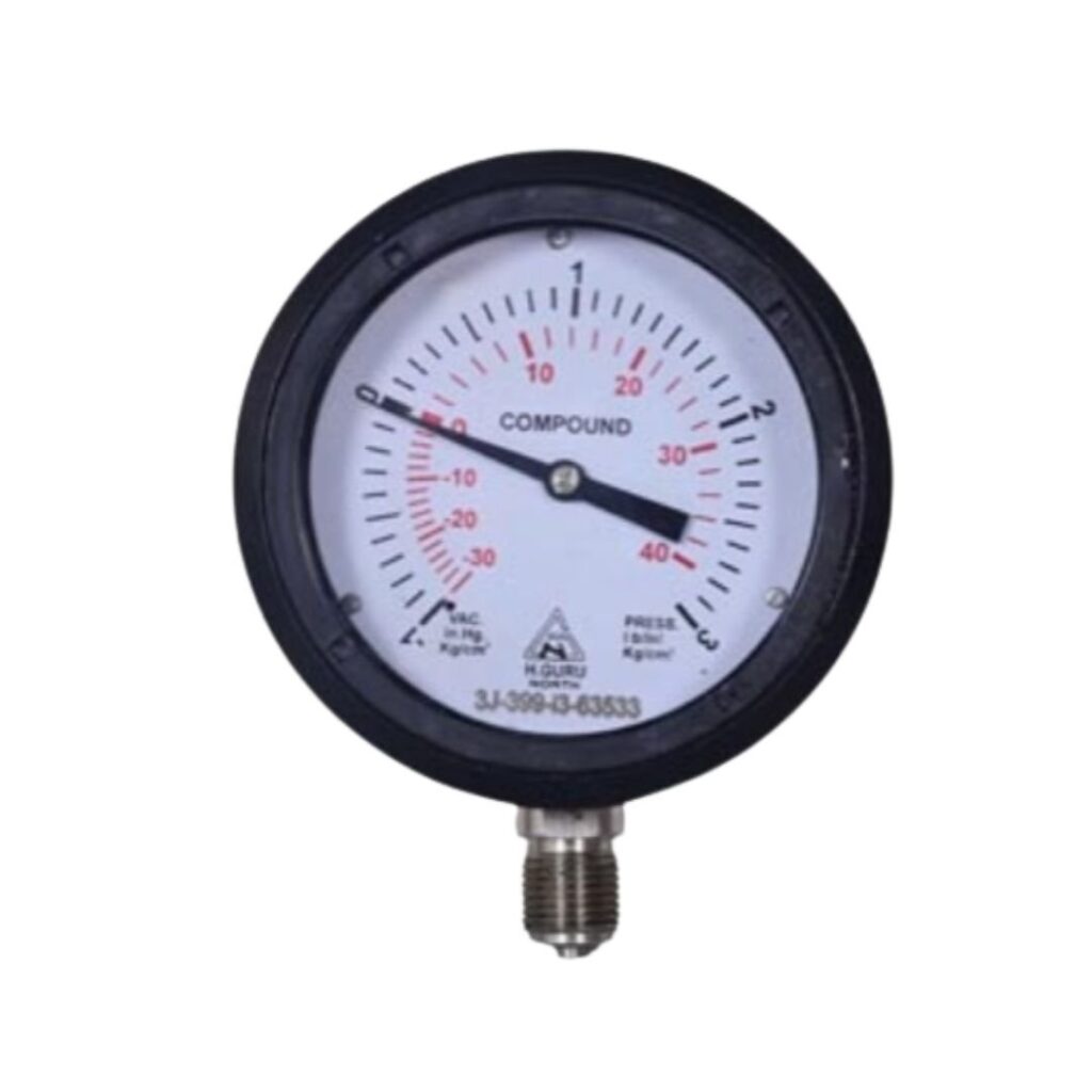 H Guru Brand Bourdon Operated Vacuum / Compound Gauge